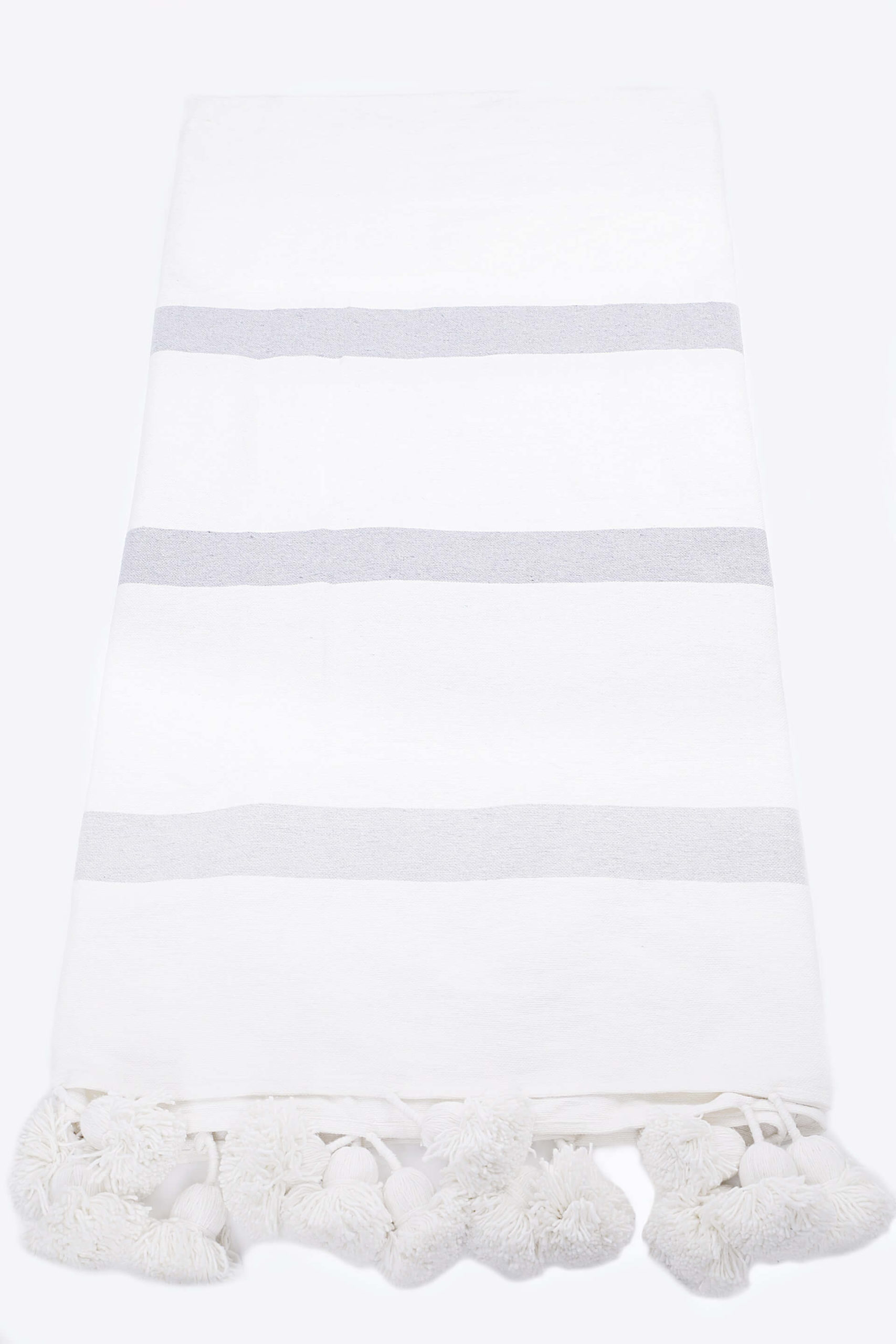 White blanket with grey lines